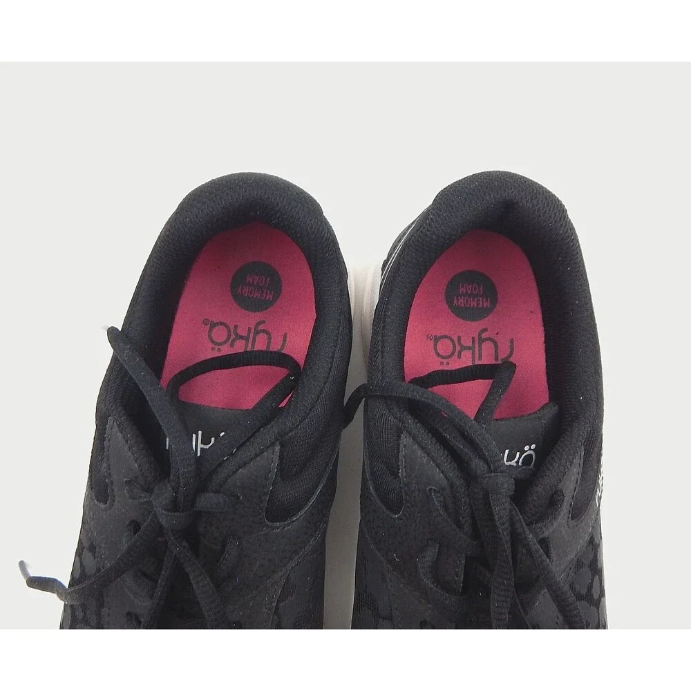 Ryka Rae 3 Leopard Print Black Women's Size 10 Lightweight Memory Foam Sneaker